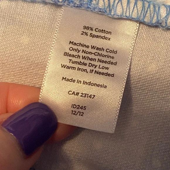 Talbots Blue Polka Dot Signature Slim Crop Jeans Size 4/27 - Picture 4 of 7